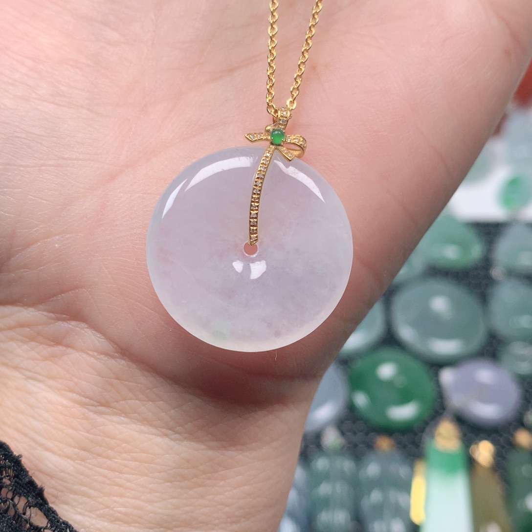 【闪购商品】翡翠吊坠(不含链)18K金镶嵌