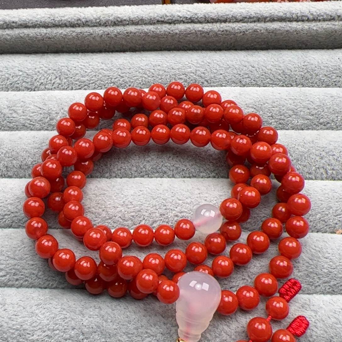 南红玛瑙未镶嵌圆珠5mm