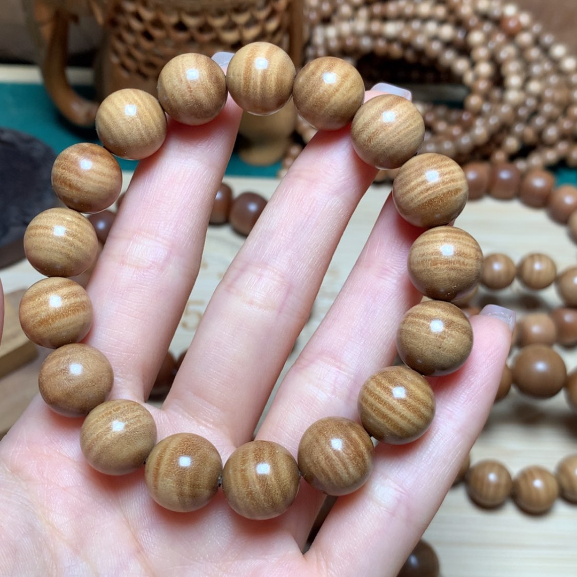 【闪购商品】檀香木手串/手链东加檀香12满水波