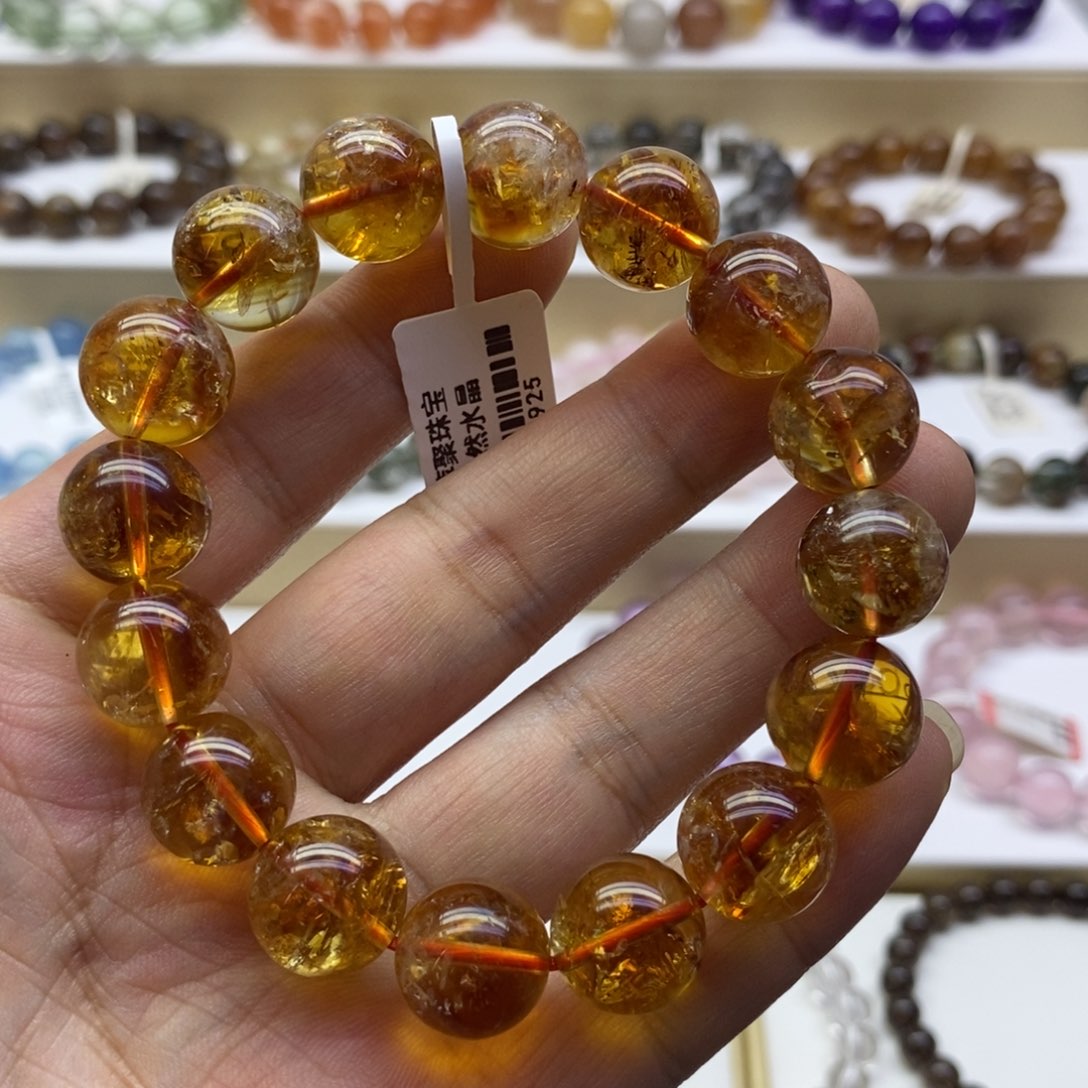 水晶手链未镶嵌黄阿塞13mm