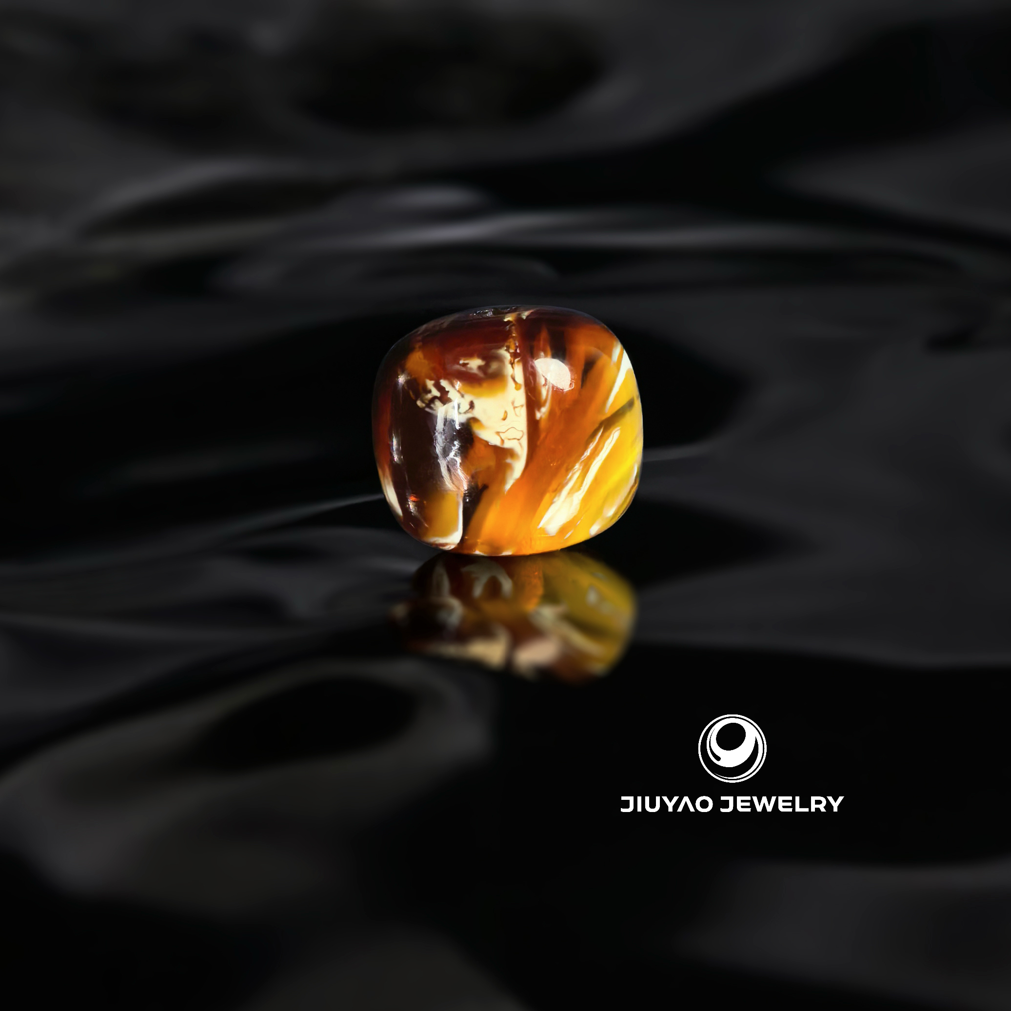 （9.5mm）9.5毫米红白拉丝橘沁妖孽老型 一物一拍 天然琥珀蜜蜡