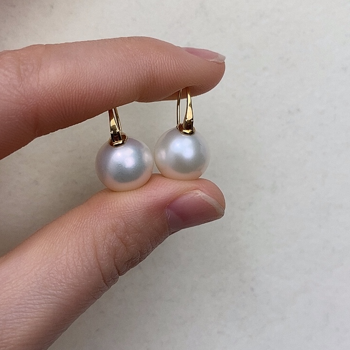 淡水珍珠耳饰18K金镶嵌