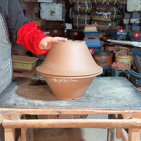 紫砂花盆斗碗盆两只