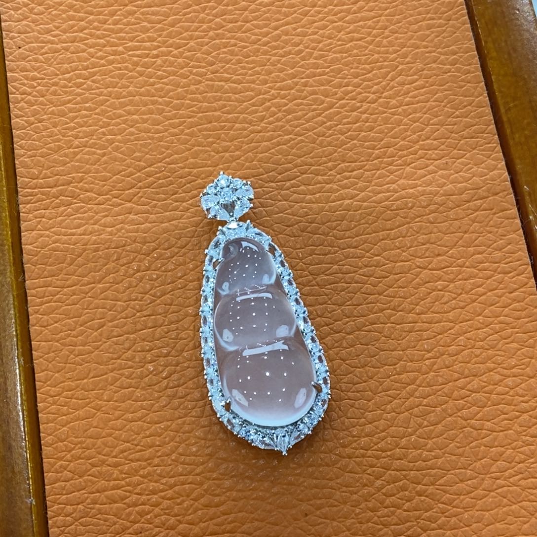 石英质玉吊坠(不含链)银S925镶嵌A****y
