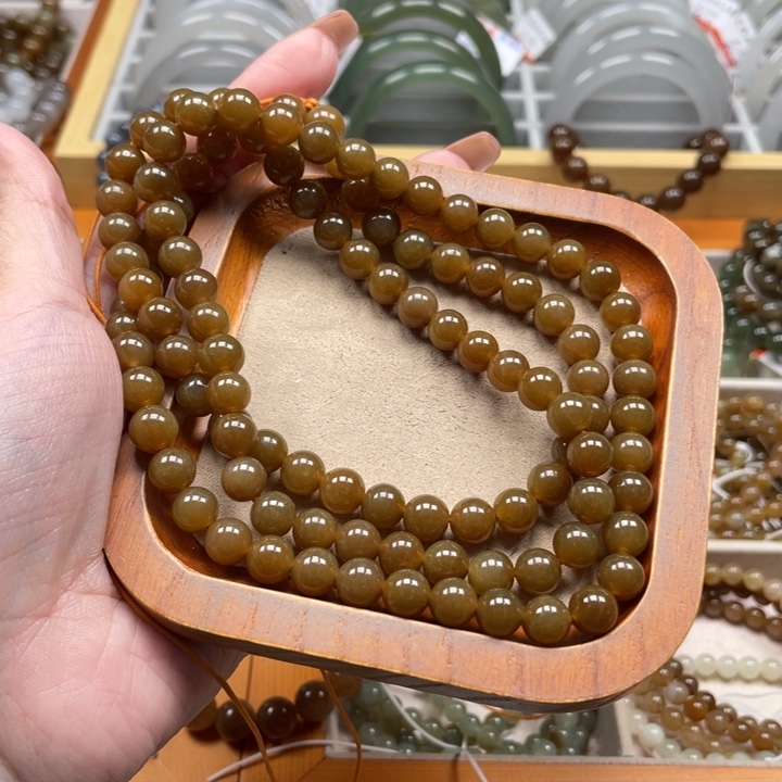 和田玉珠串8mm未镶嵌