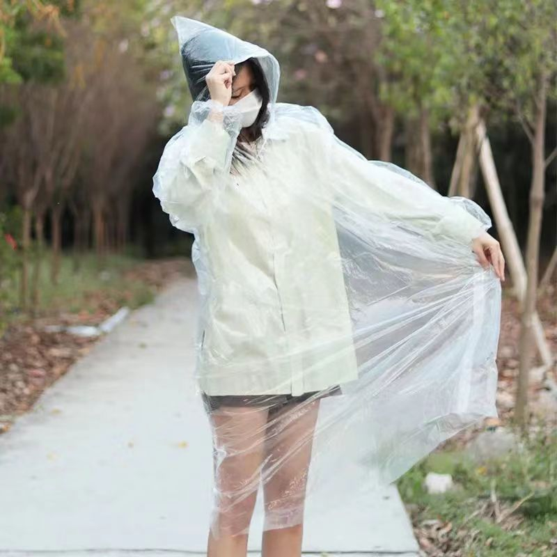 一次性雨衣真空压缩卡片包装户外漂流旅游成人儿童加厚款均码雨披