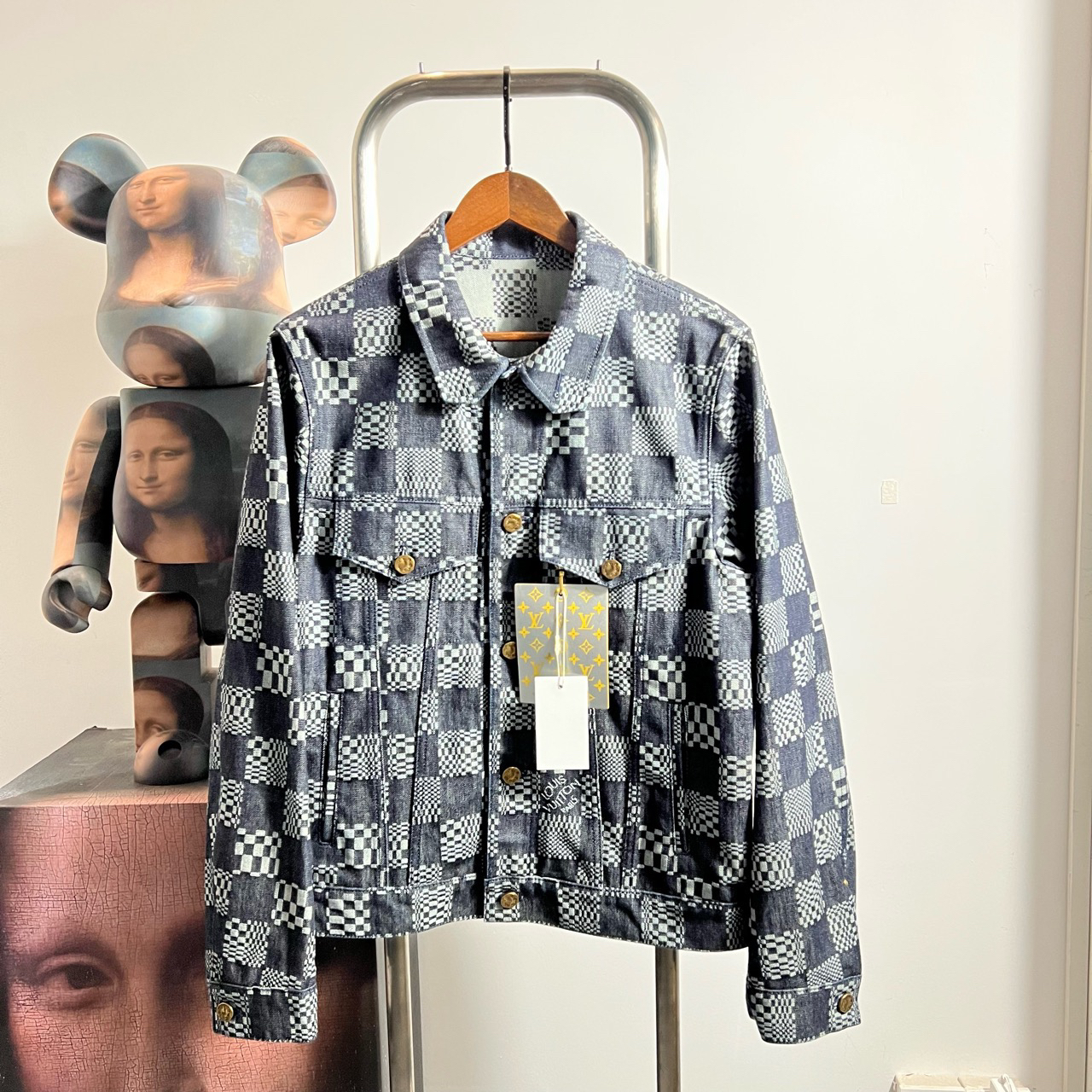 99新 LouisVuitton/路易威登 棋盘格挂牌牛仔外套 P0503 67 55