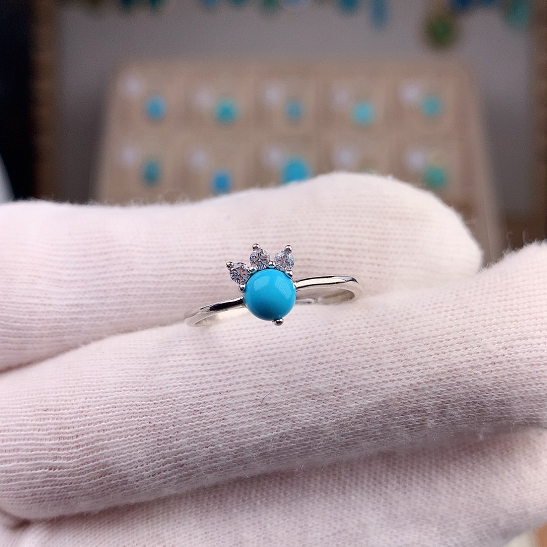 绿松石耳饰银S925镶嵌