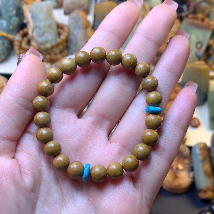 岫岩河磨玉（透闪石质玉）手链未镶嵌