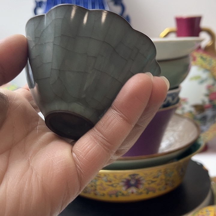 摆件果*碰官窑 小杯子 一个