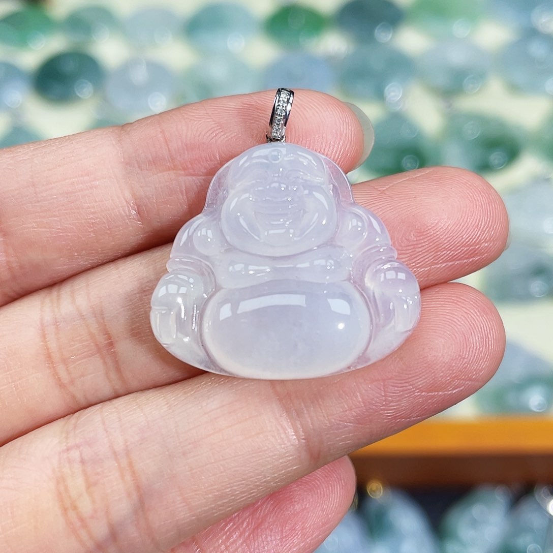 翡翠颈饰18K金镶嵌吊坠