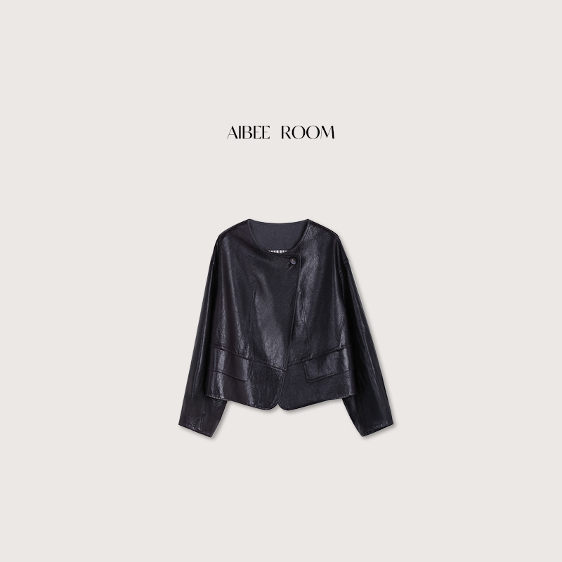 AIBEE ROOM “至奢至简”英国进口绵羊复古皮真皮衣 A925Z15279
