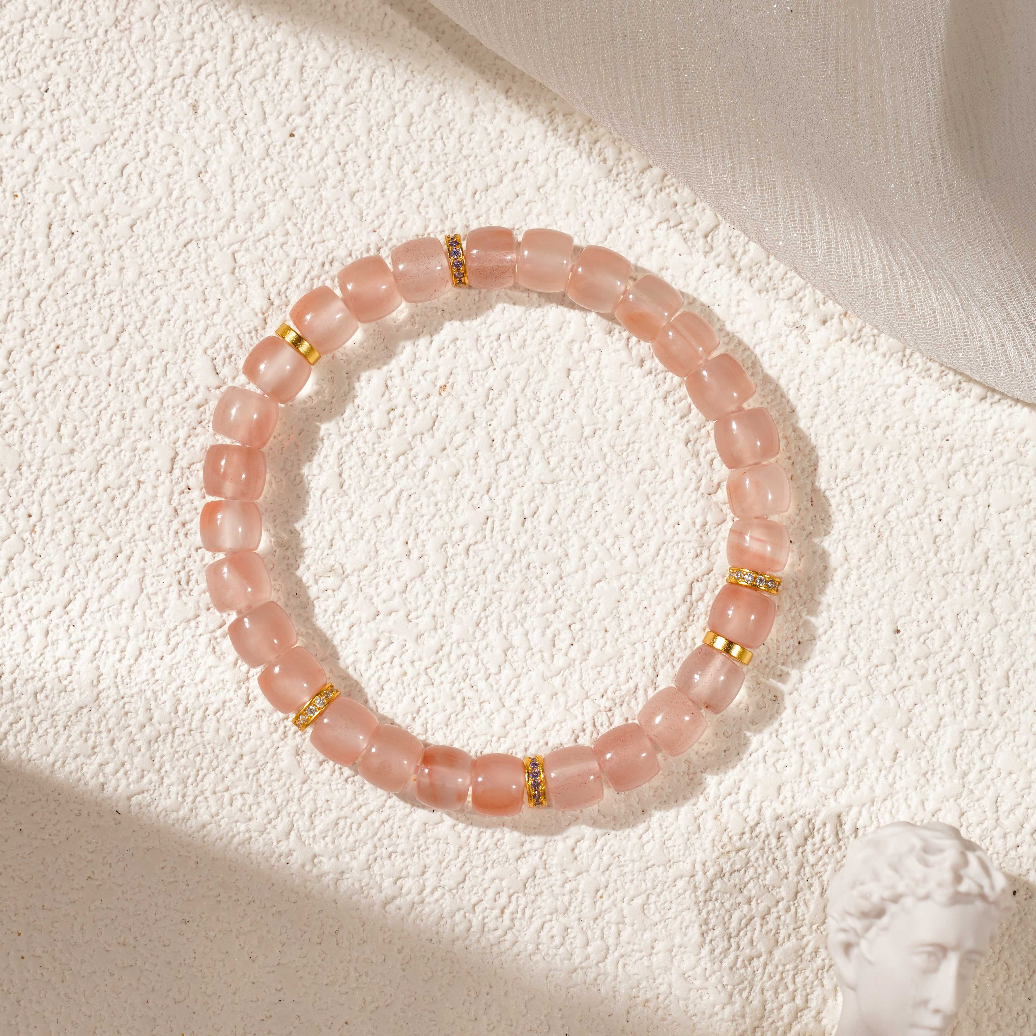 【鸿云翻倍】粉冰飘南红直切手串（天然珠宝多样性发其一）