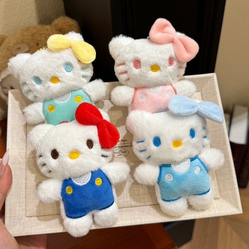 新款KT猫钥匙扣毛绒公仔挂件HelloKitty钥匙链挂饰包包挂件礼物TL