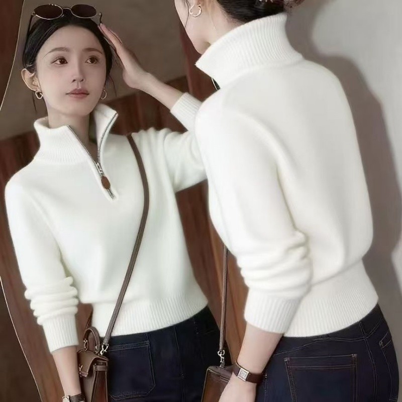 女毛针织衫女式秋冬显瘦高领毛衣秋冬高领羊毛衫时尚外出新款毛衣