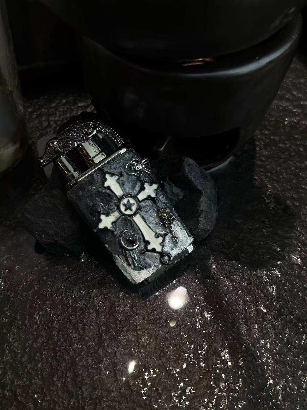 原创手作【Limited-edition】双喷火哥特风小众十字架造型打火机