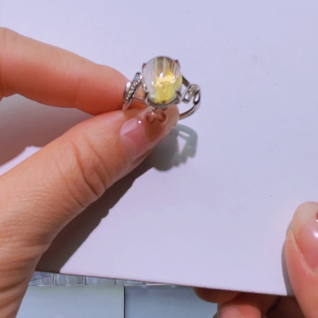 戒指水晶银S925镶嵌