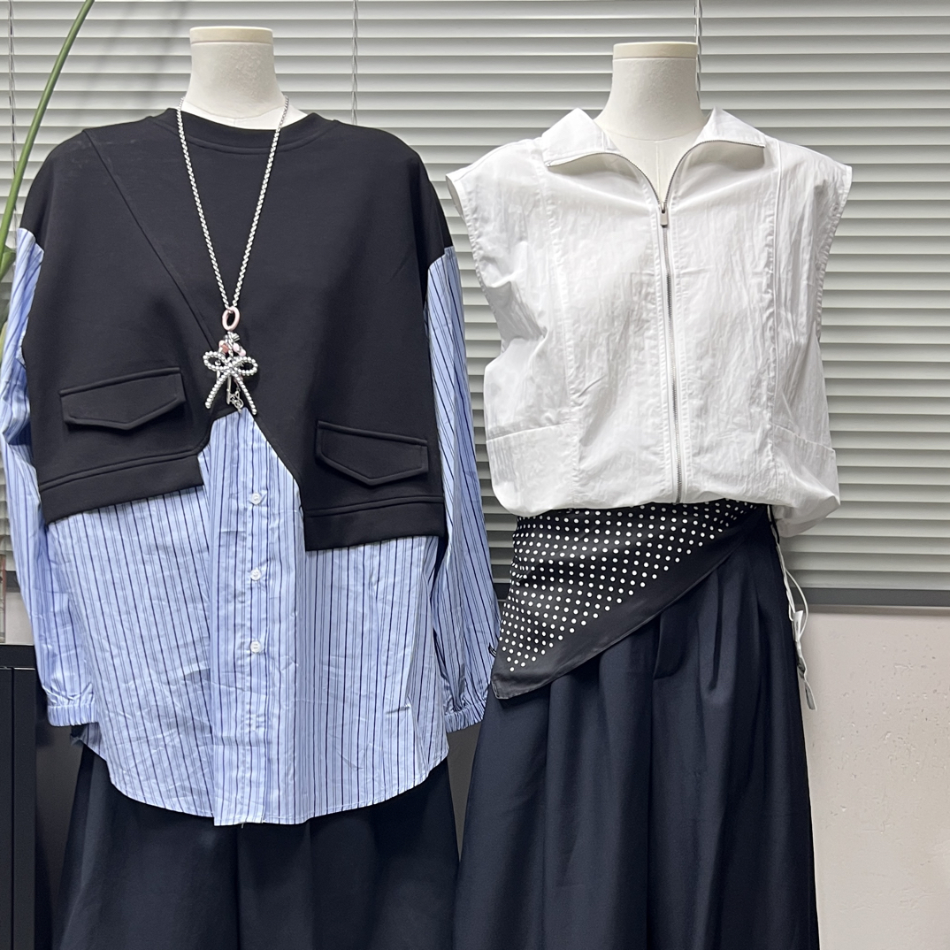 【叔叔家美衣】小众设计款拼接上衣