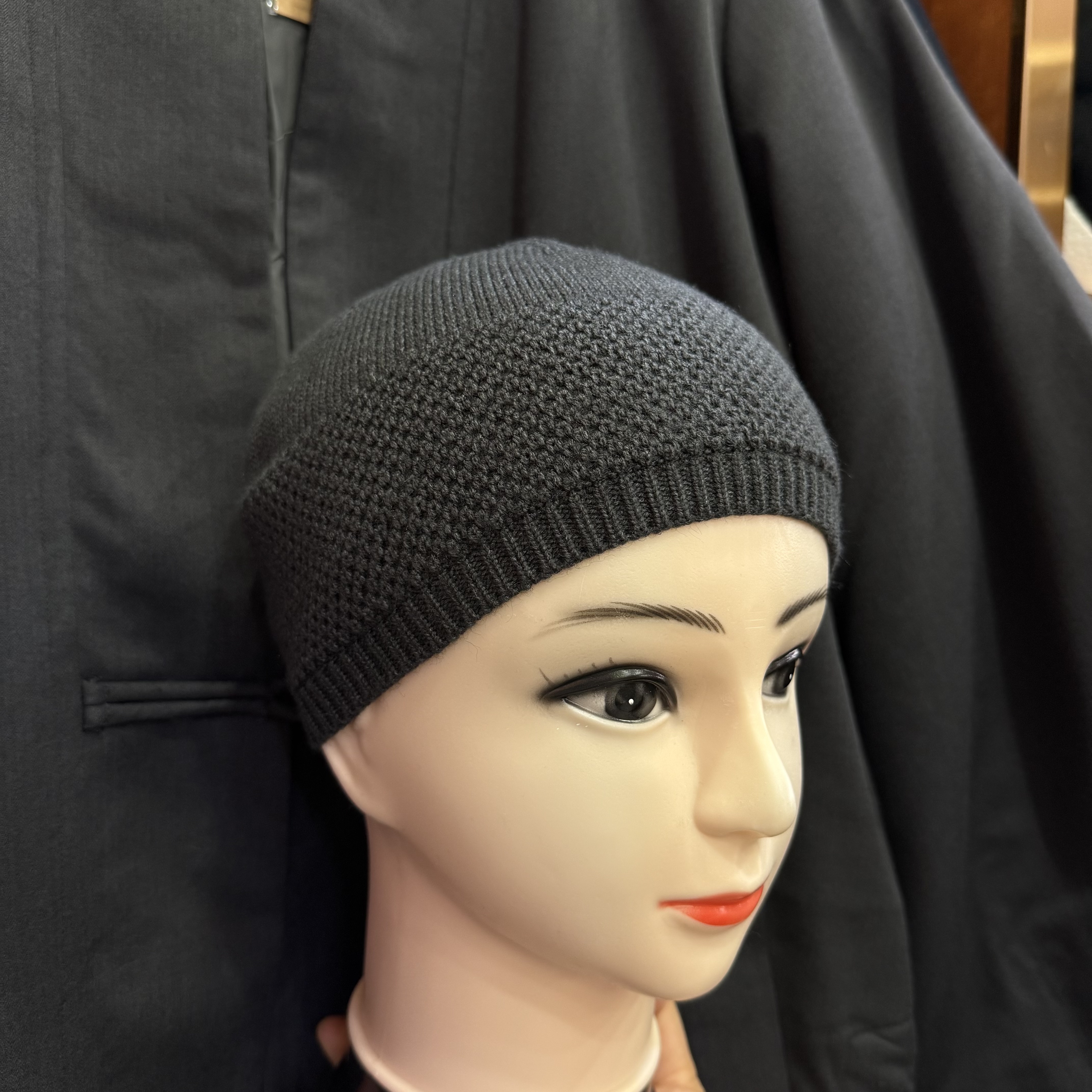 明引秋冬季保暖加绒僧帽毛线帽禅修居士比丘尼帽和尚帽