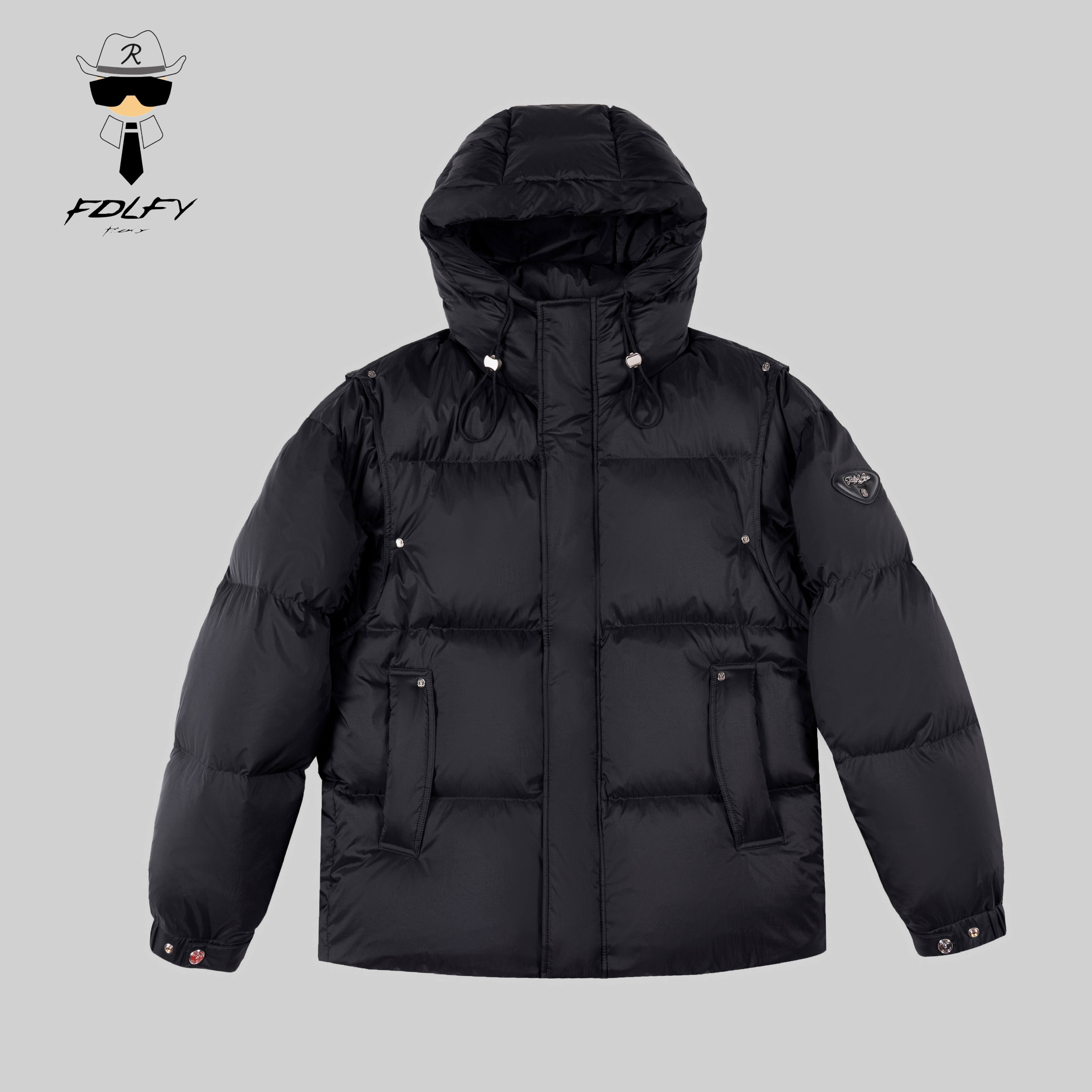 FDLFY老佛爷25年冬季短款羽绒服时尚加厚百搭羽绒服连帽休闲潮流