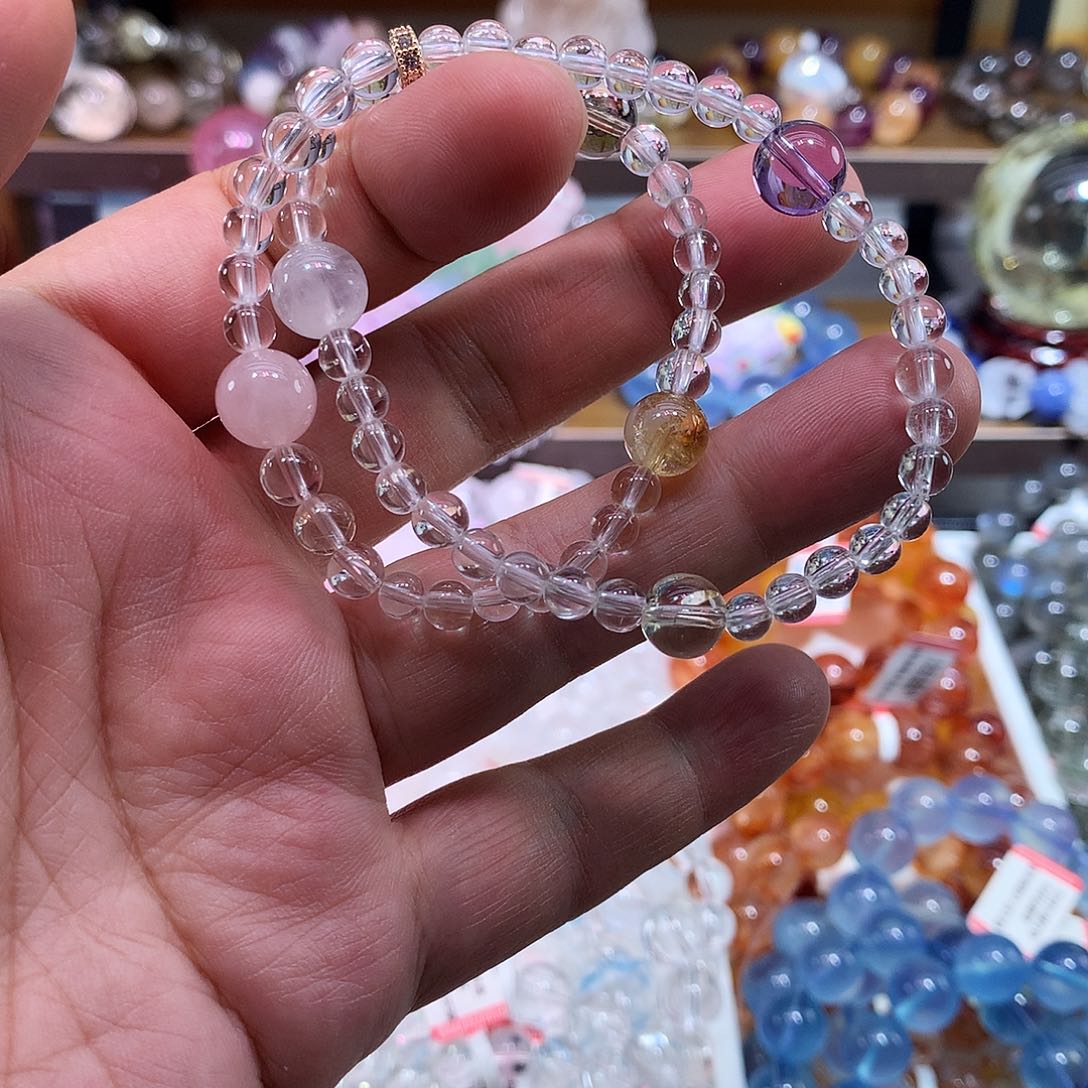 水晶手串未镶嵌多宝