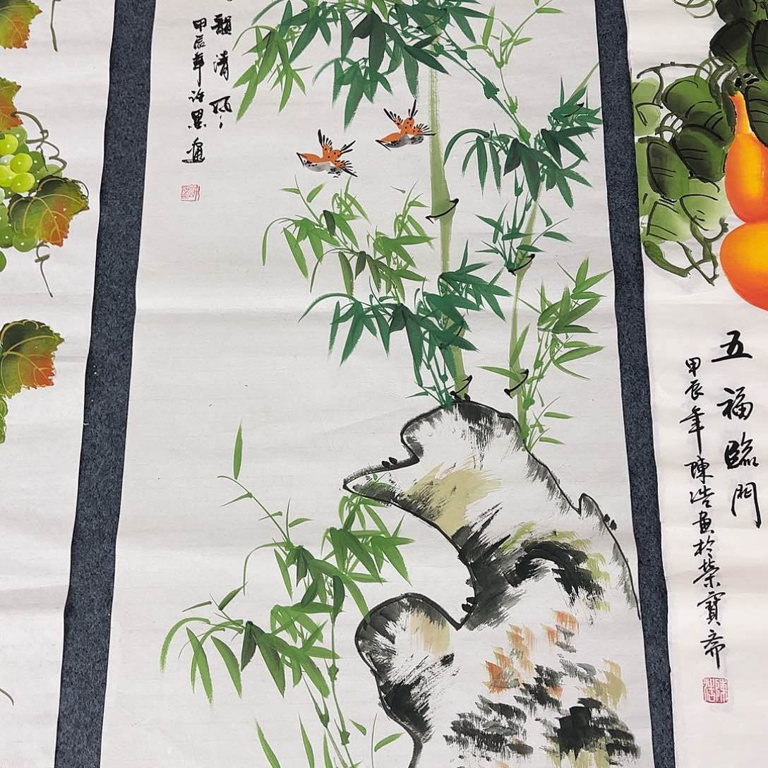 国画尺寸50X100手绘作品 
