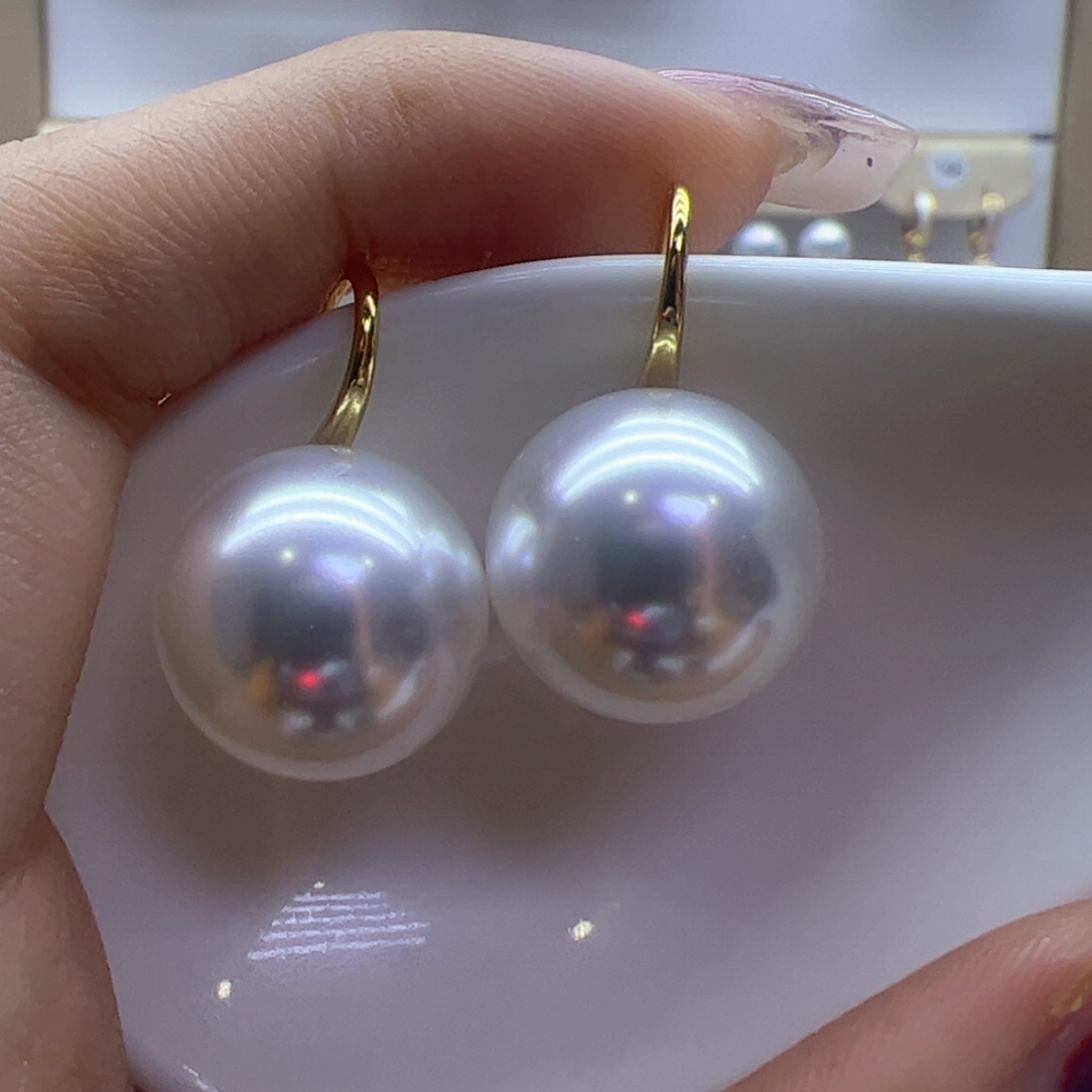 淡水珍珠耳饰银S925镶嵌