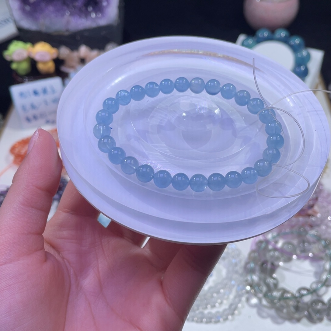 未镶嵌手链水晶圣玛丽亚蓝海蓝宝6+