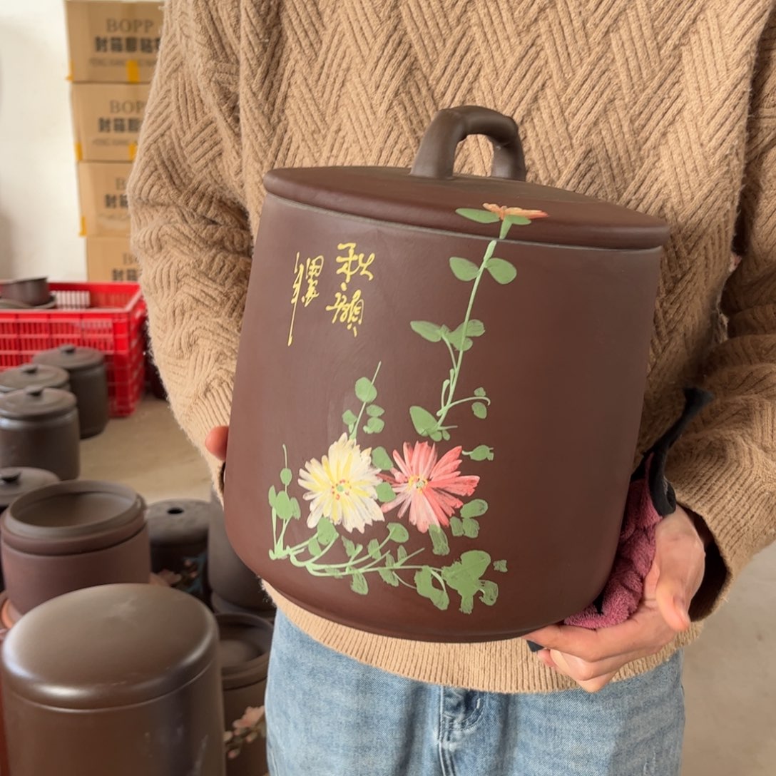 茶叶罐紫砂8饼茶叶罐