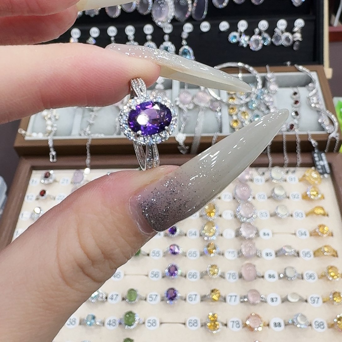 D***戒指紫晶银S925镶嵌