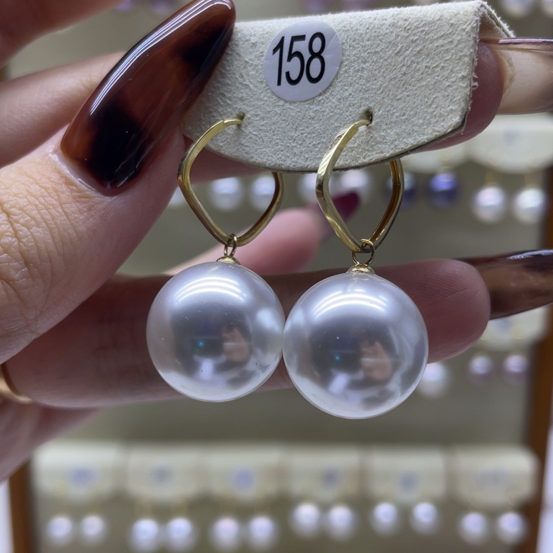 淡水珍珠耳饰18K金镶嵌