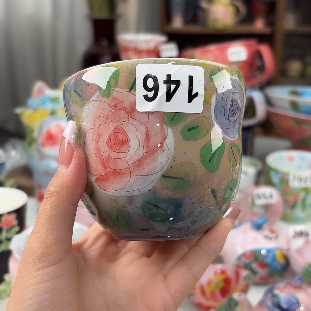 瓷片景德镇手绘高温釉下彩陶瓷茶具