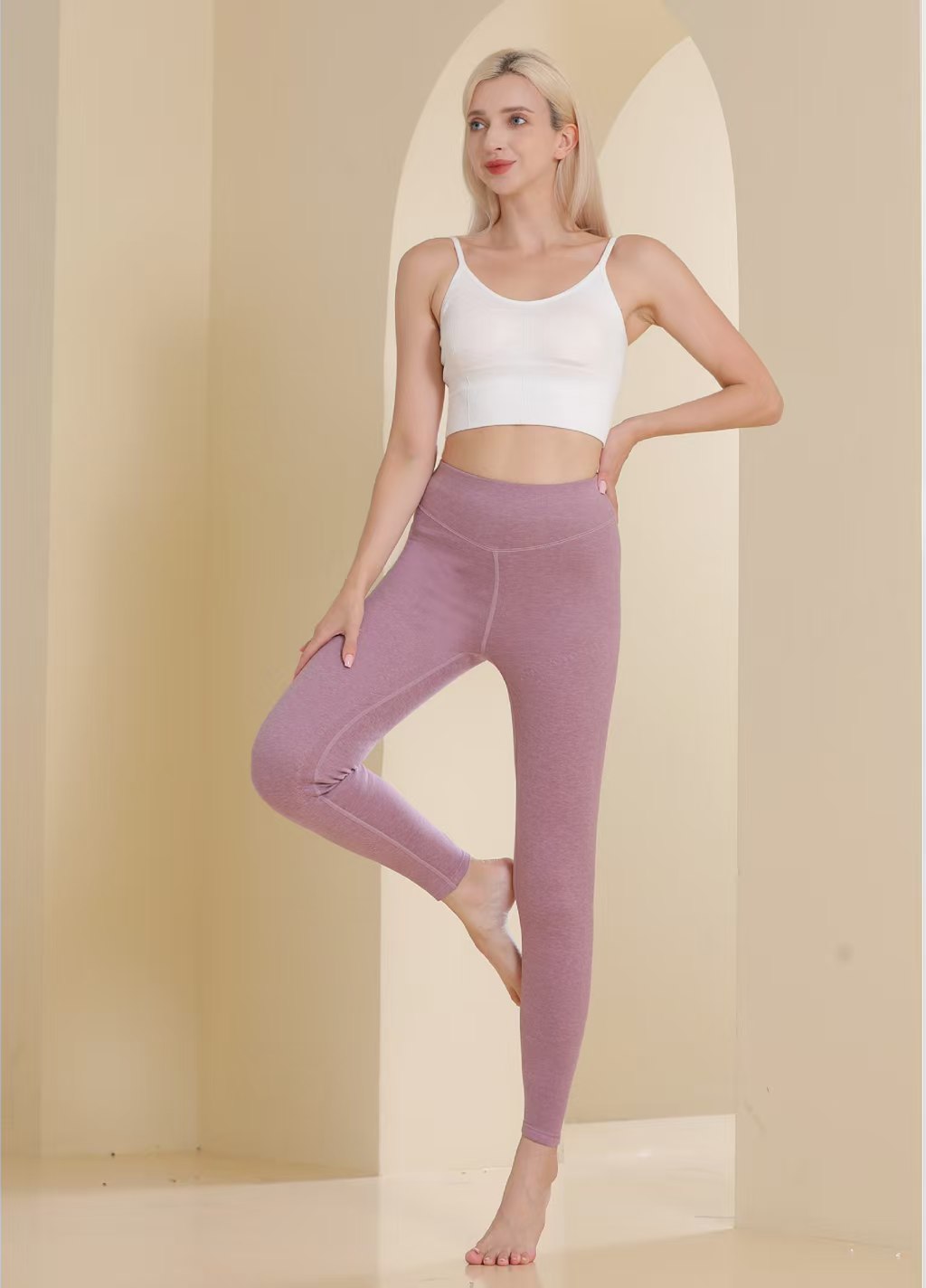 女款高腰长护膝羊毛蚕丝保暖裤