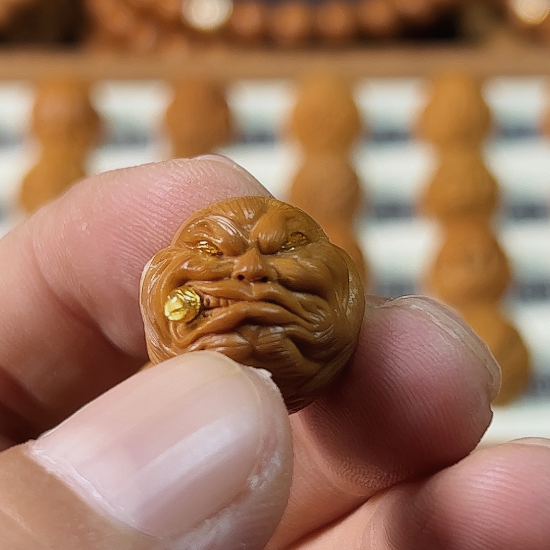 见***己吊坠猴头核桃八戒臻选猴头单籽金籽