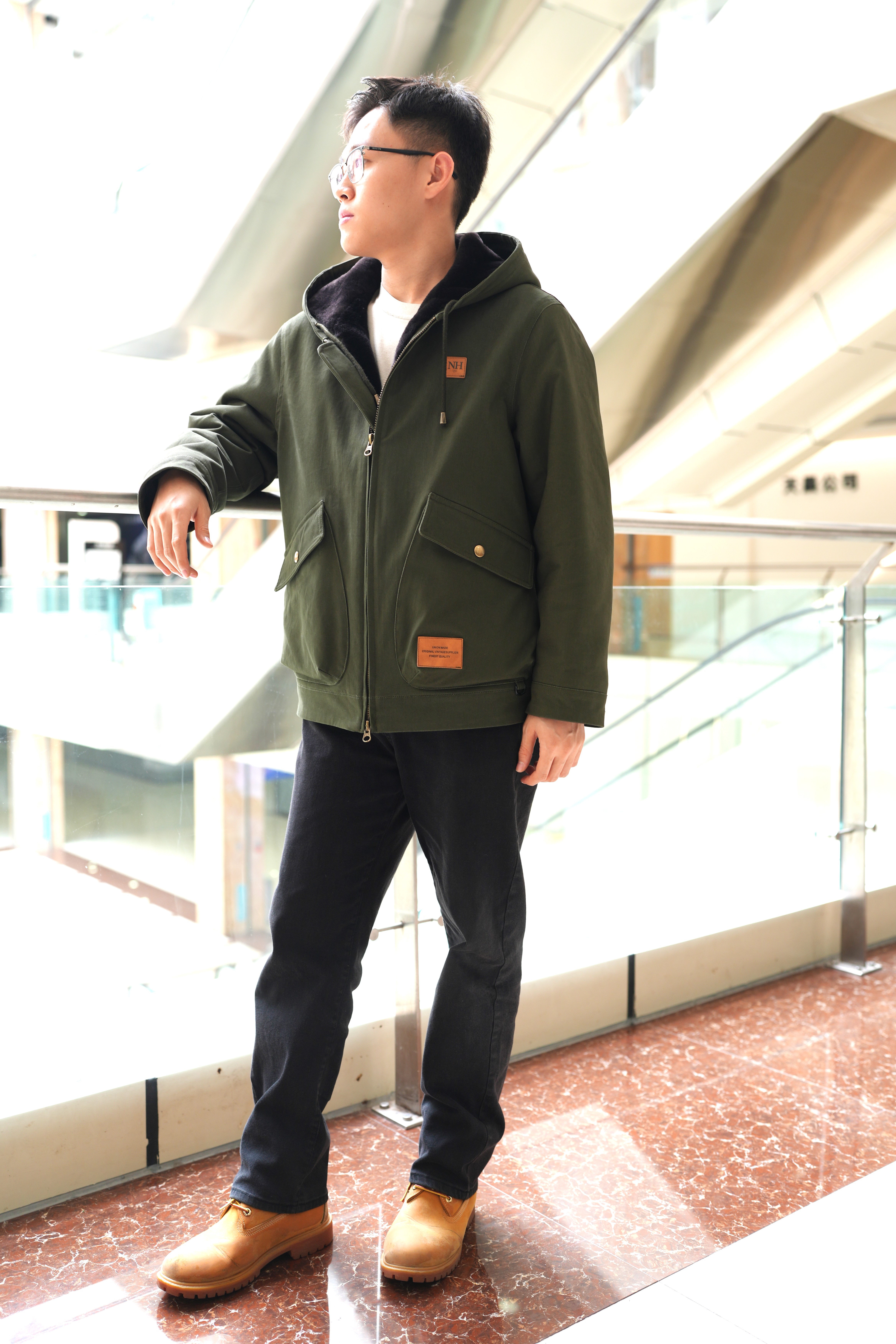 6382帽款底特律军旅工装夹克皮毛一体