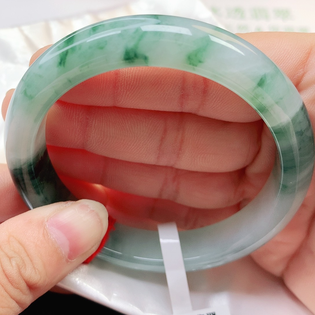 未镶嵌手镯翡翠缅甸纯天然翡翠冰飘花163号