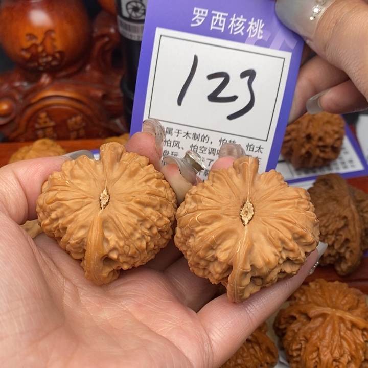 桃核吊坠45白狮子123号牌