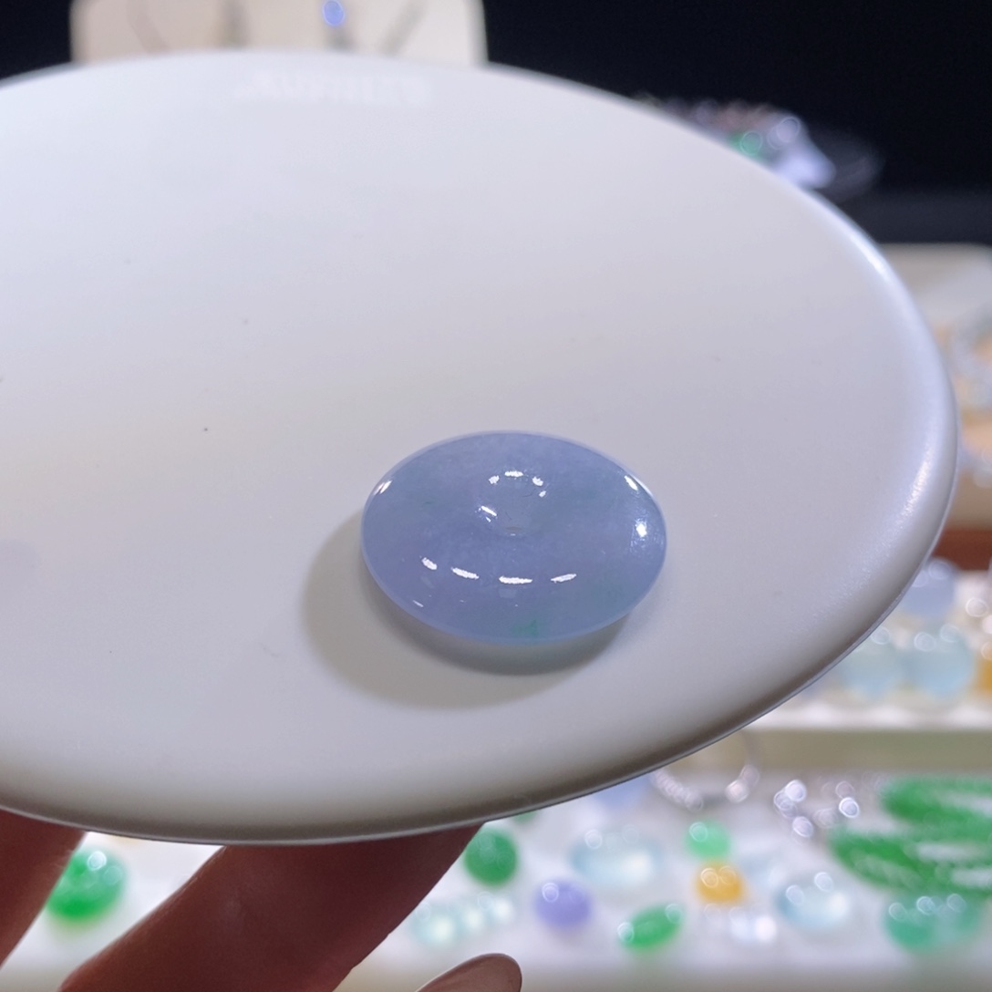 翡翠未镶嵌颈饰翡翠春彩平安扣