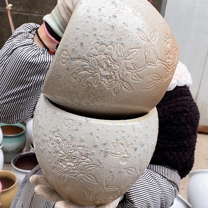 紫砂花盆瑕疵口18高18