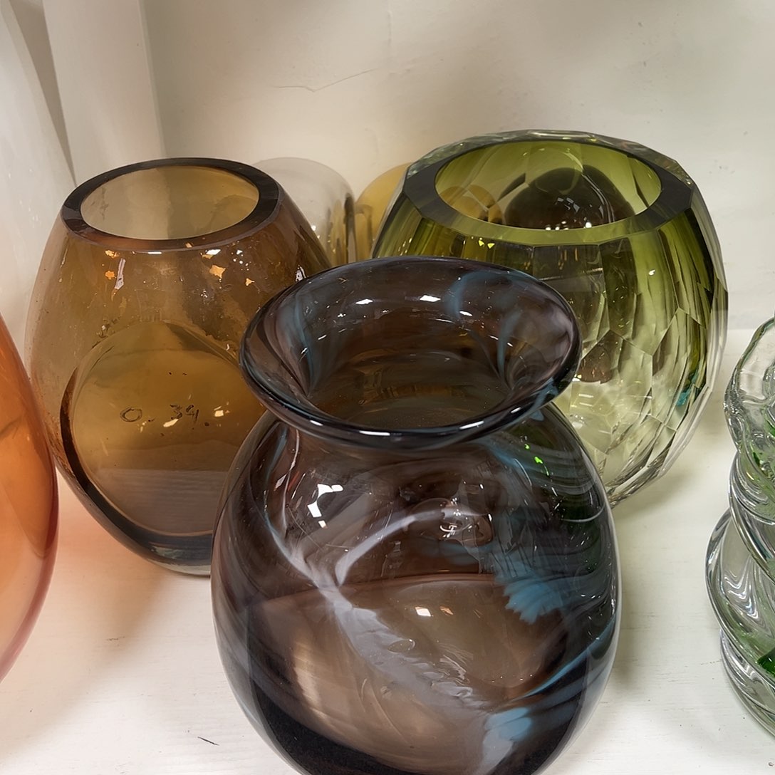 琉璃高22棕蓝琉璃花器