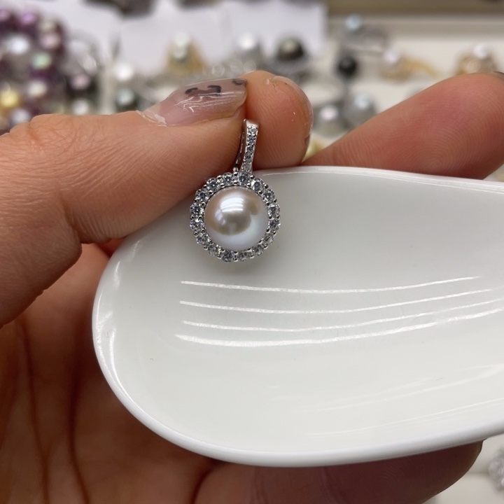 海水珍珠吊坠(不含链)银S925镶嵌