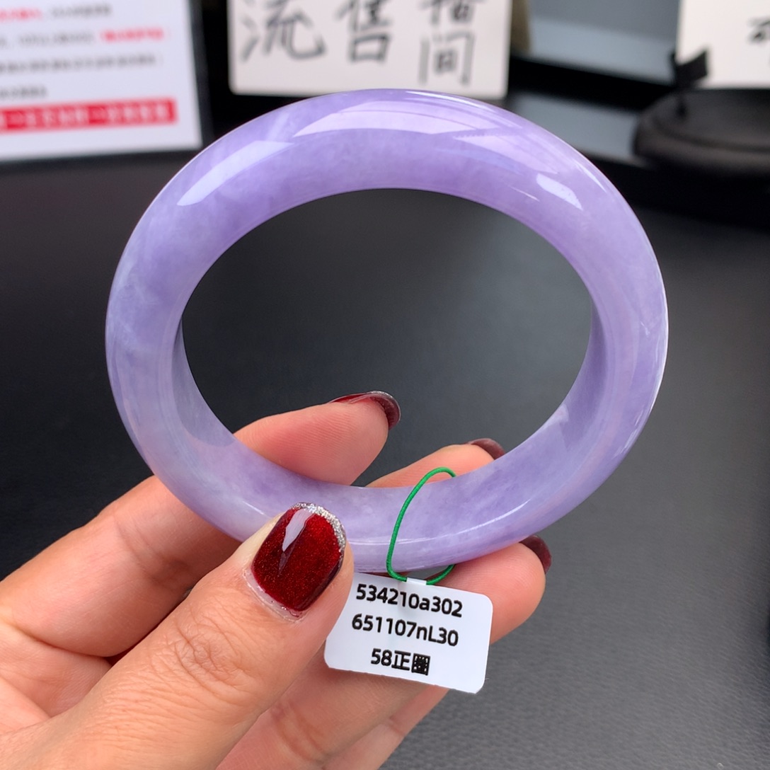 翡翠未镶嵌手镯种老肉细紫罗兰性价比推荐