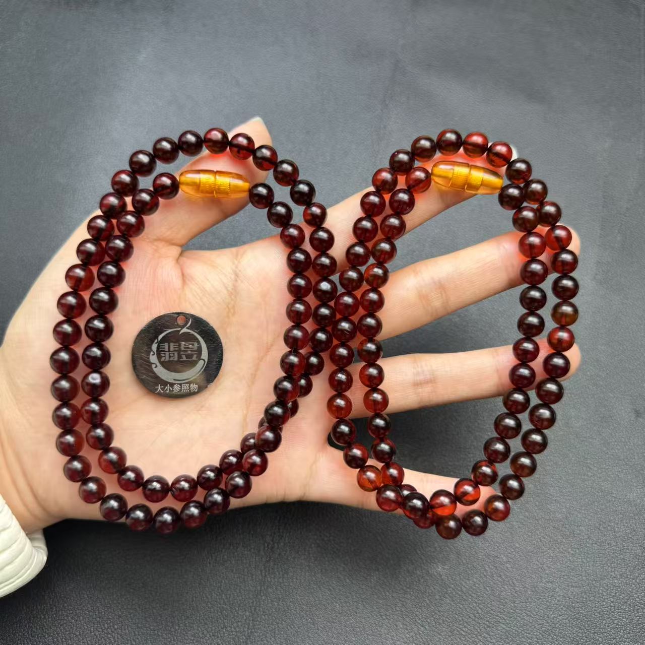 14318T01-3B5-琥珀珠链/约6+/约60颗/-多样性发其一