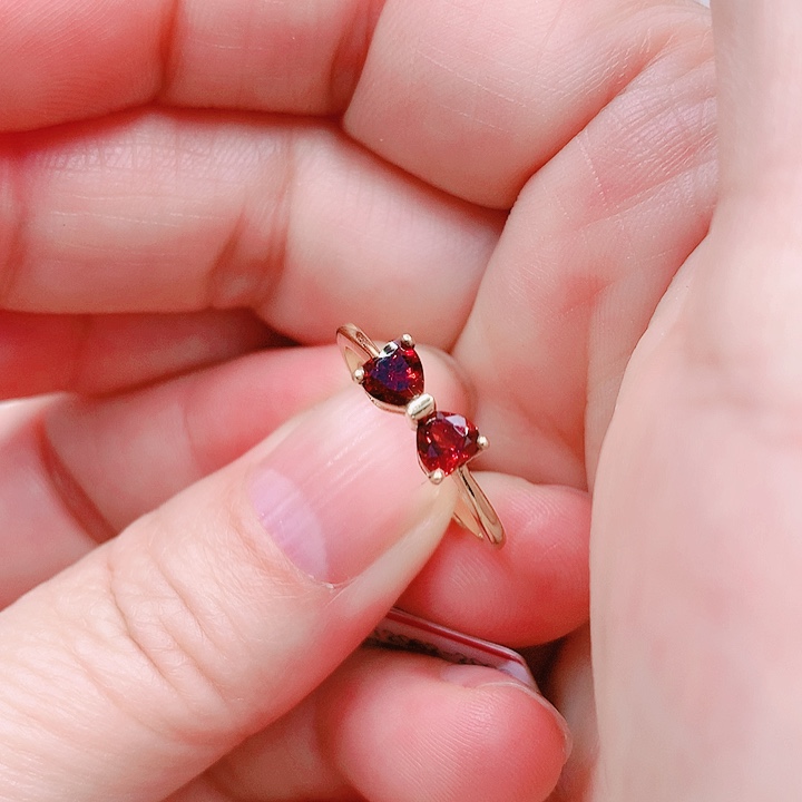 石榴石戒指银S925镶嵌