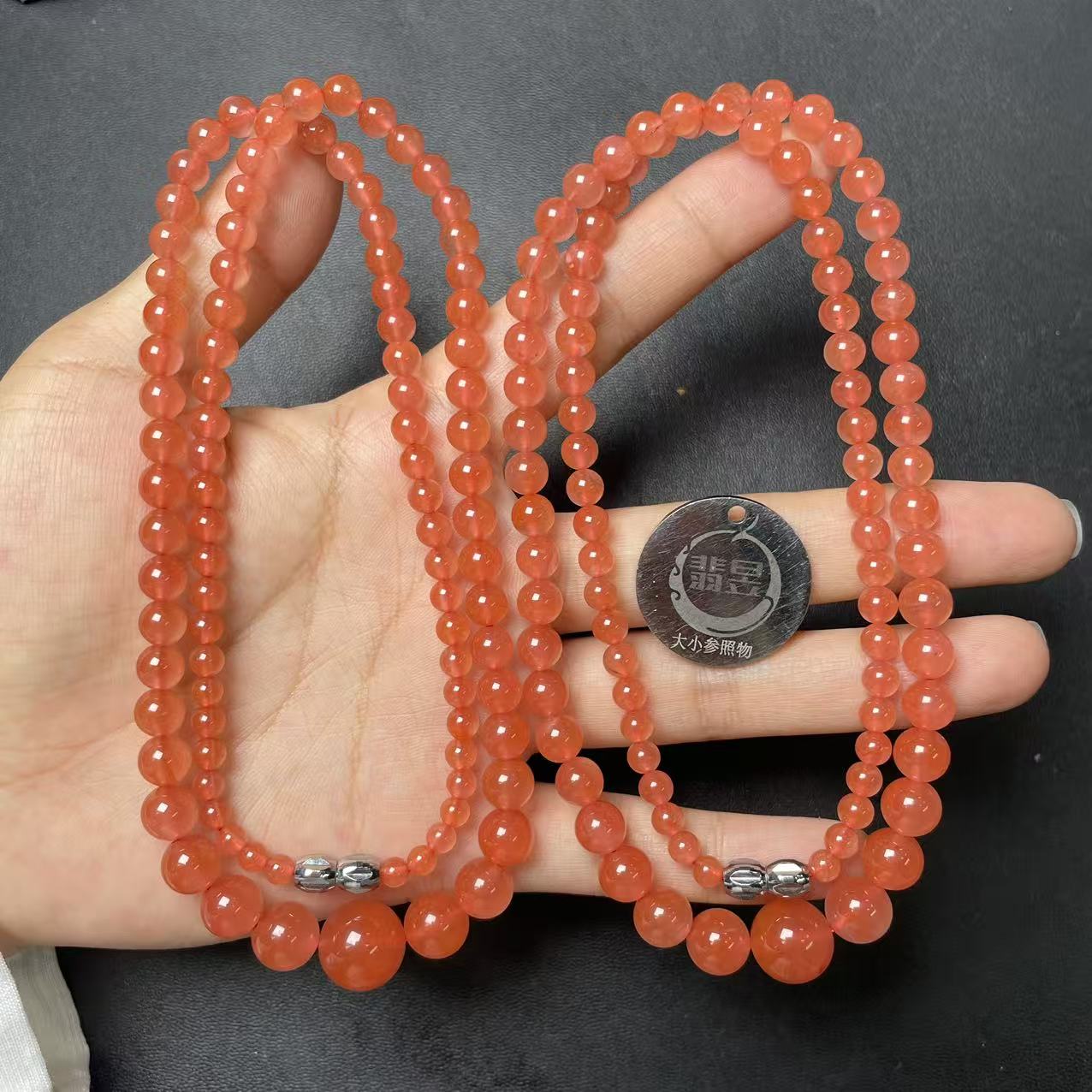 翡昱-N21-50527-南红珠链颈饰/约3-11/约75颗/-多样性发其一