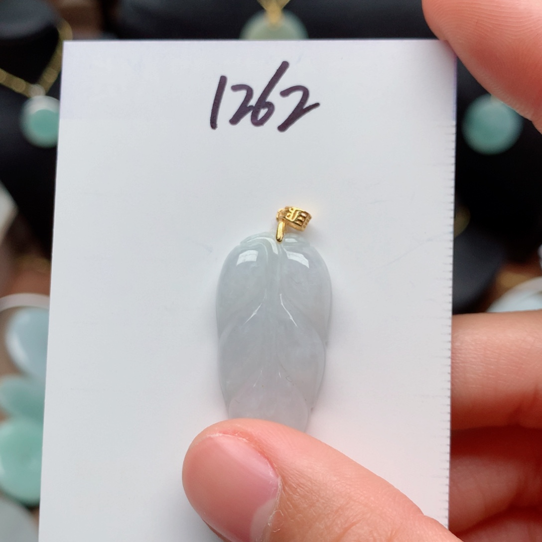 翡翠颈饰银S925镀金镶嵌吊坠