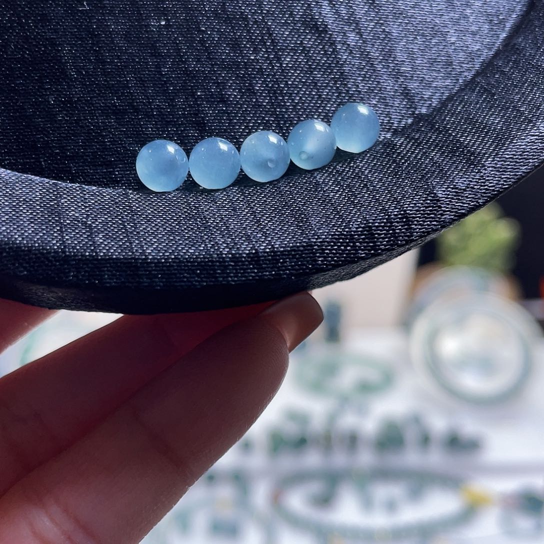 翡翠散珠5.8mm左右珠珠5颗