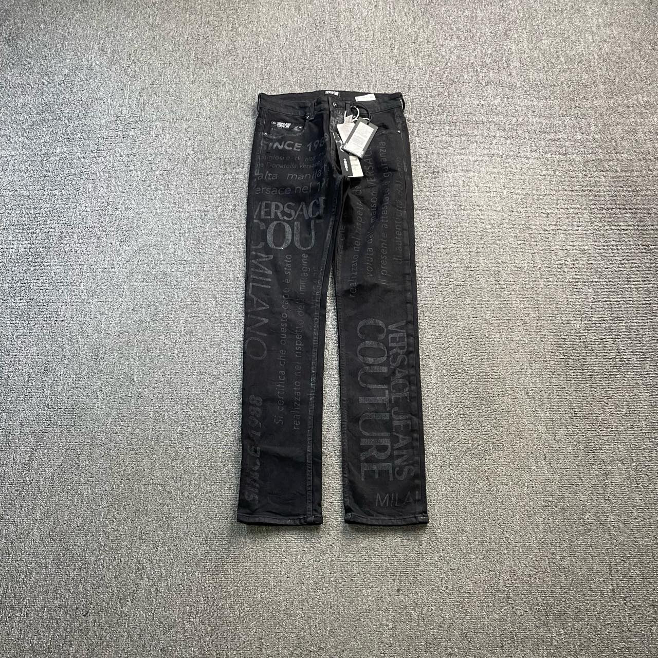 95新 VERSACE/范思哲 ll 黑色logo牛仔裤 30码/全新/吊牌