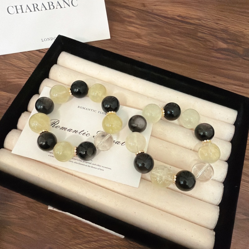 X2320银曜石黄水晶茶晶手链高端轻奢手串多样性发一