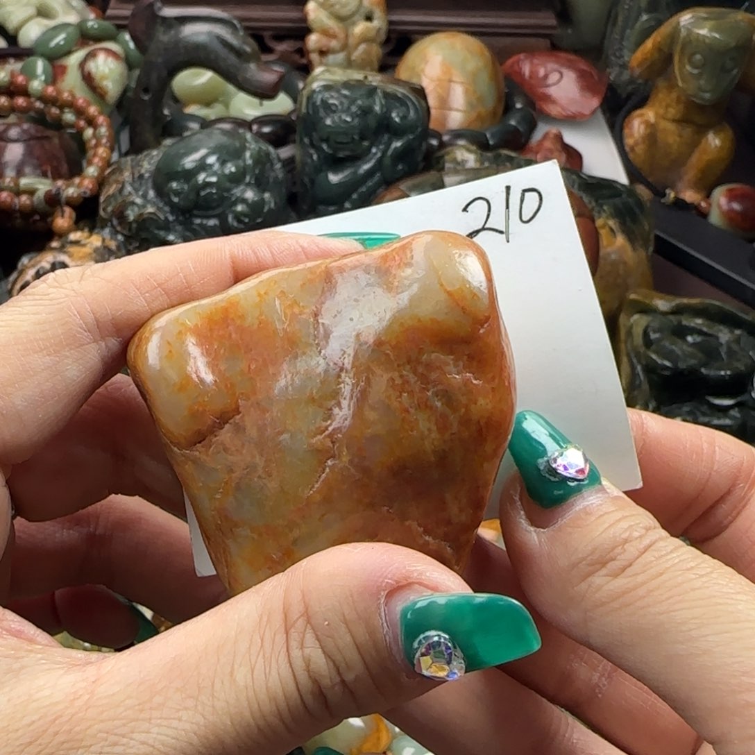 岫岩河磨玉（透闪石质玉）手把未镶嵌